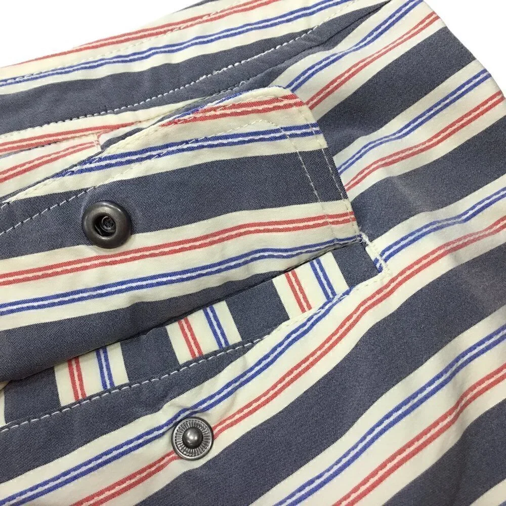 Onia The Calder NWT Americana Multi Stripe Striped Swim Trunks Shorts 38 Lined